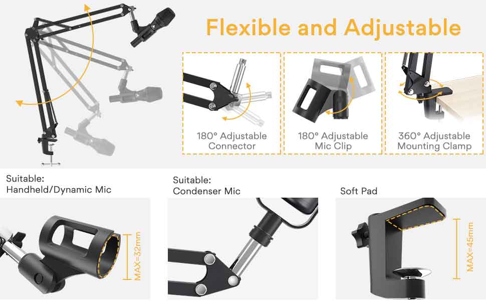 long microphone boom arm